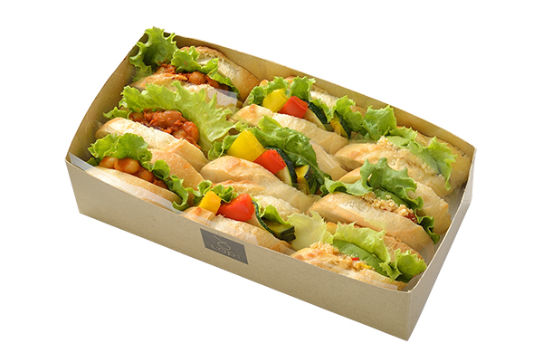 ラピ ケータリング&デリバリ―-ハーフサイズBOX野菜たっぷり3種のバケットサンドウィッチ