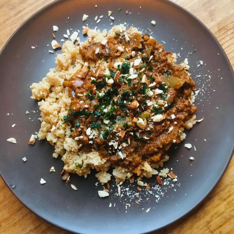 遅ランチ&昼スナ barみのたけ-遅ランチ トマトとナスのveganカレーセット