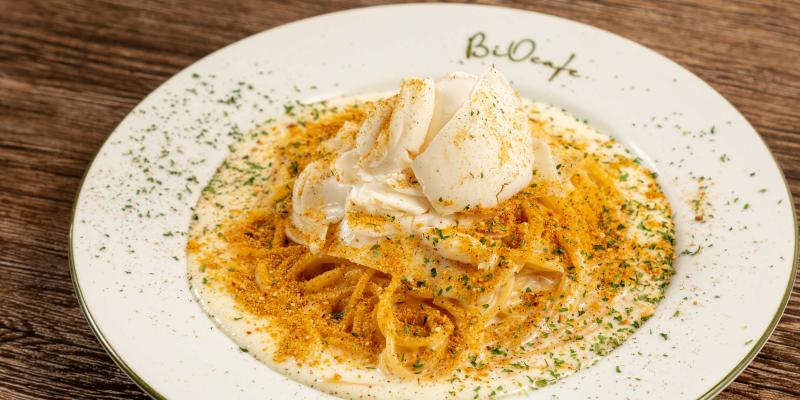 ビオカフェー玄米パスタ ヴィーガンチーズカルボナーラ